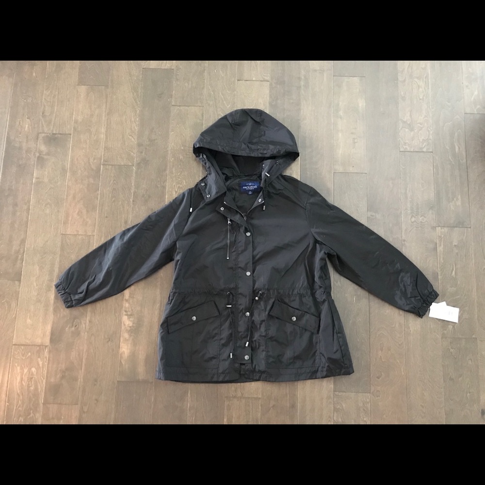 Mackintosh Black Rain Anorak w/ pocket and hood